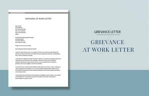 Grievance At Work Letter