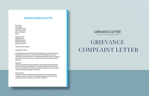 Grievance Complaint Letter Grievance Complaint Letter