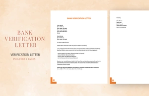 Bank Verification Letter
