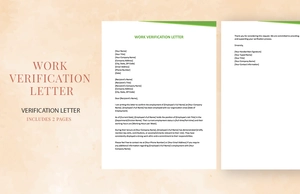 Work Verification Letter