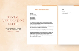 Rental Verification Letter
