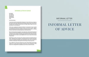 Informal Letter Of Advice Informal Letter Of Advice