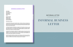 Informal Business Letter Informal Business Letter