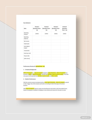 Asset Management Monthly Report Template