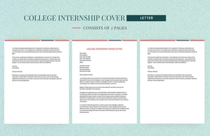 College Internship Cover Letter