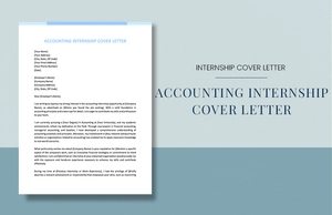Accounting Internship Cover Letter
