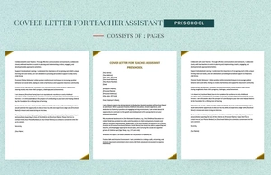 Cover Letter For Teacher Assistant Preschool