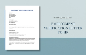 Employment Verification Letter to HR