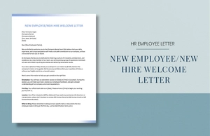 New Employee/New Hire Welcome Letter
