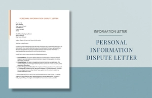 Personal Information Dispute Letter