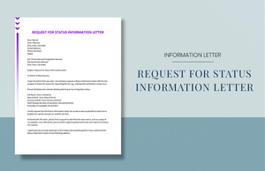 Request For Status Information Letter