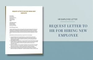 Request Letter to HR For Hiring New Employee