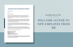 Welcome Letter to New Employee From HR
