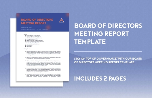 Board of Directors Meeting Report Template Board of Directors Meeting Report Template