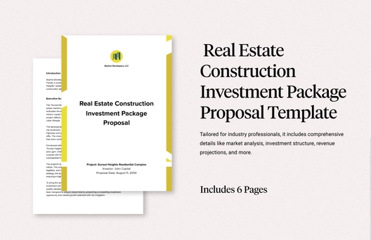 Real Estate Construction Investment Package Proposal Template