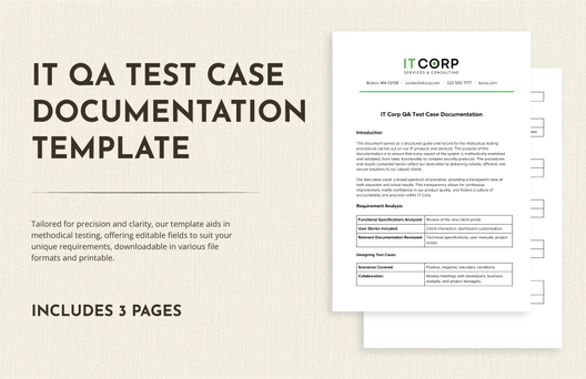 IT QA Test Case Documentation Template