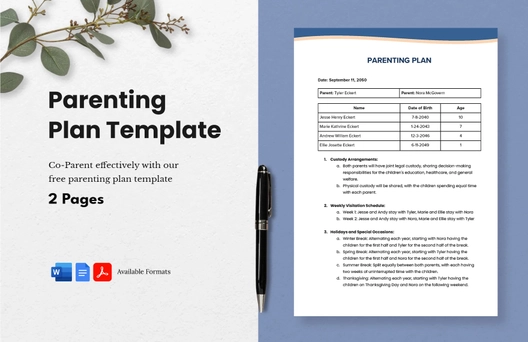 Parenting Plan Template