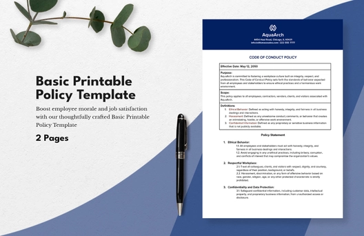 Basic Printable Policy Template