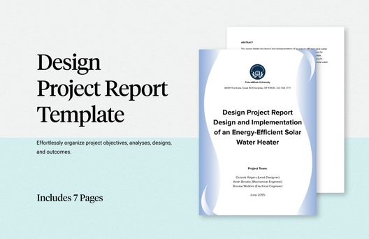 Design Project Report Template Design Project Report Template