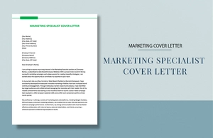Marketing Specialist Cover Letter