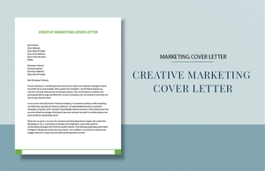 Creative Marketing Cover Letter
