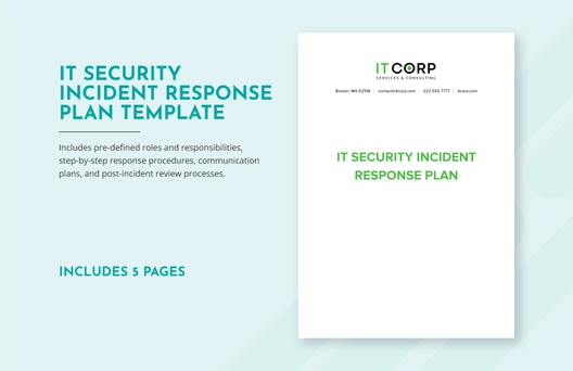 IT Security Incident Response Plan Template