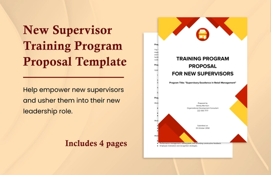 New Supervisor Training Program Proposal Template