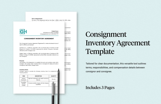 Consignment Inventory Agreement Template Consignment Inventory Agreement Template