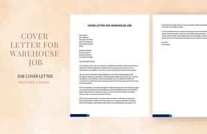 Cover Letter For Warehouse Job