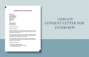 Consent Letter For Interview