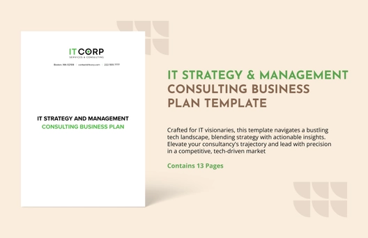 IT Strategy & Management Consulting Business Plan Template