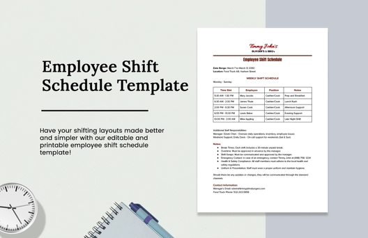Employee Shift Schedule Template Employee Shift Schedule Template