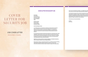 Cover Letter For Security Job