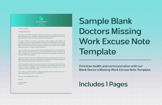 Sample Blank Doctors Missing Work Excuse Note
