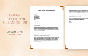 Cover Letter For Cleaning Job