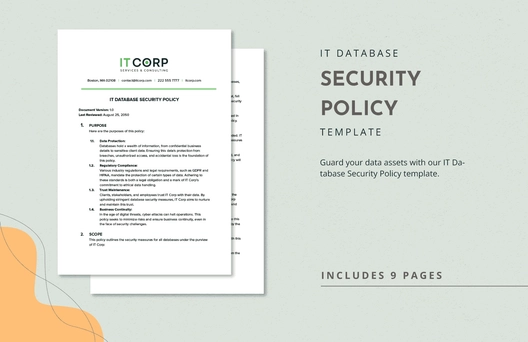 IT Database Security Policy Template