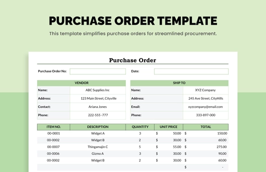 Purchase Order Template