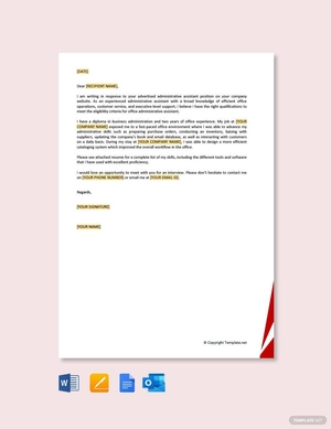 Job Application Letter for Administrative Assistant