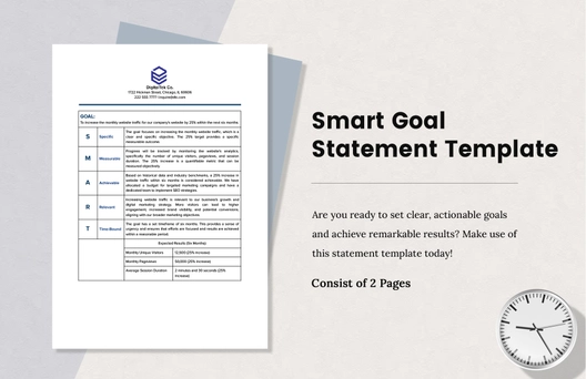 Smart Goal Statement Template