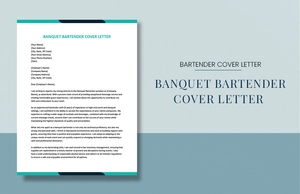 Banquet Bartender Cover Letter