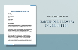 Bartender Brewery Cover Letter