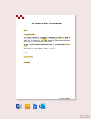Doctor Appointment Letter to Patient