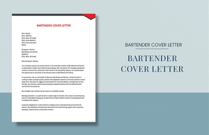 Bartender Cover Letter