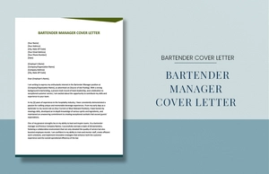 Bartender Manager Cover Letter
