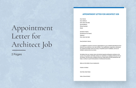 Appointment Letter for Architect Job