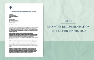 Promotion Recommendation Letter