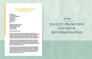 faculty promotion letter of recommendation