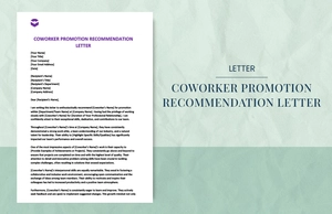 coworker promotion recommendation letter