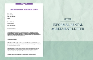 informal rental agreement letter informal rental agreement letter