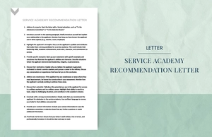 Service academy recommendation letter